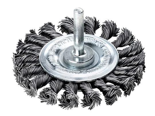 LES417198 - Knotted Wheel Brush with Shank 75 x 12mm, 0.50 Steel Wire