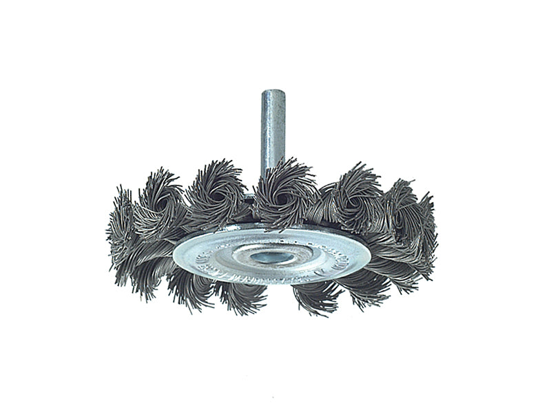 LES41719807 - Knotted Wheel Brush with Shank 75 x 12mm, 0.50 Steel Wire Carded
