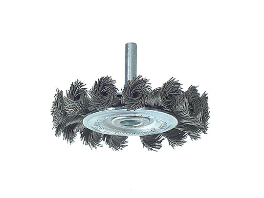 LES41719807 - Knotted Wheel Brush with Shank 75 x 12mm, 0.50 Steel Wire Carded