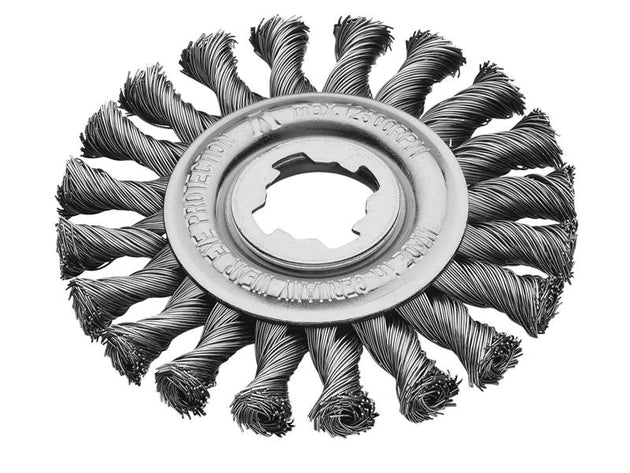 LES47221X - X-Lock Steel Knot Wheel Brush 115mm Non Spark
