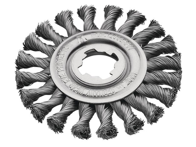 LES47321X - X-Lock Steel Knot Wheel Brush 125mm Non Spark