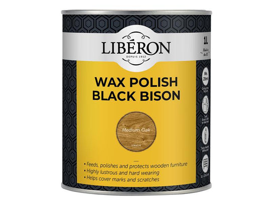LIBBBPWMO1N - Black Bison Wax Paste Medium Oak 1kg