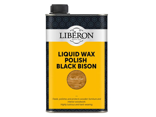 LIBBLWMO500N - Liquid Wax Polish Black Bison Medium Oak 500ml