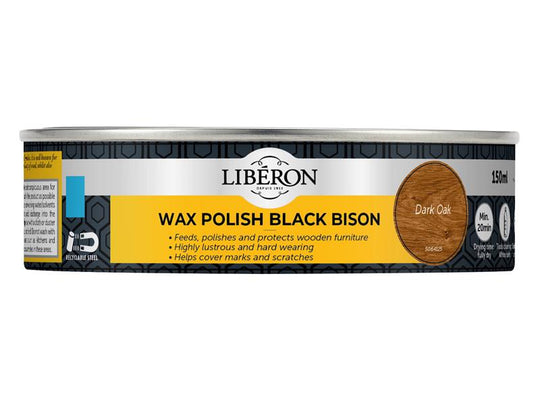 LIBBPWDO150N - Bison Paste Wax Dark Oak 150ml