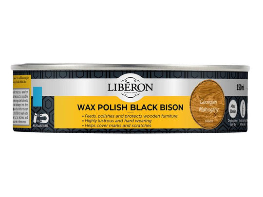 LIBBPWGM150N - Black Bison Wax Paste Georgian Mahogany 150ml