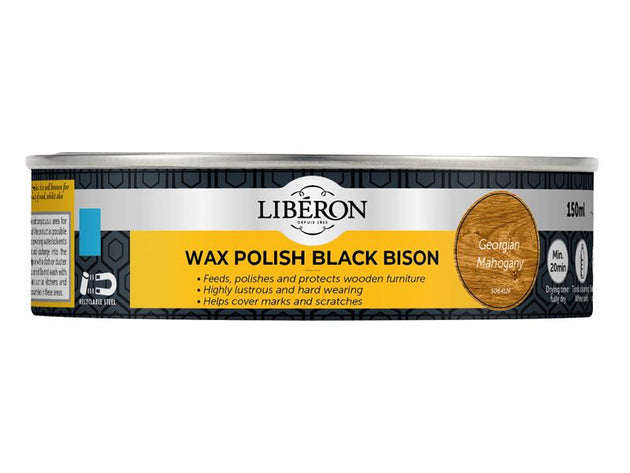 LIBBPWGM150N - Black Bison Wax Paste Georgian Mahogany 150ml