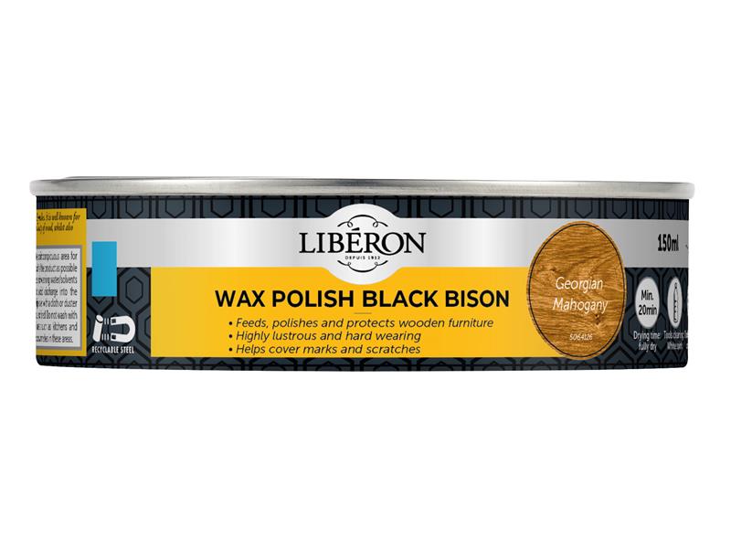 LIBBPWGM150N - Black Bison Wax Paste Georgian Mahogany 150ml
