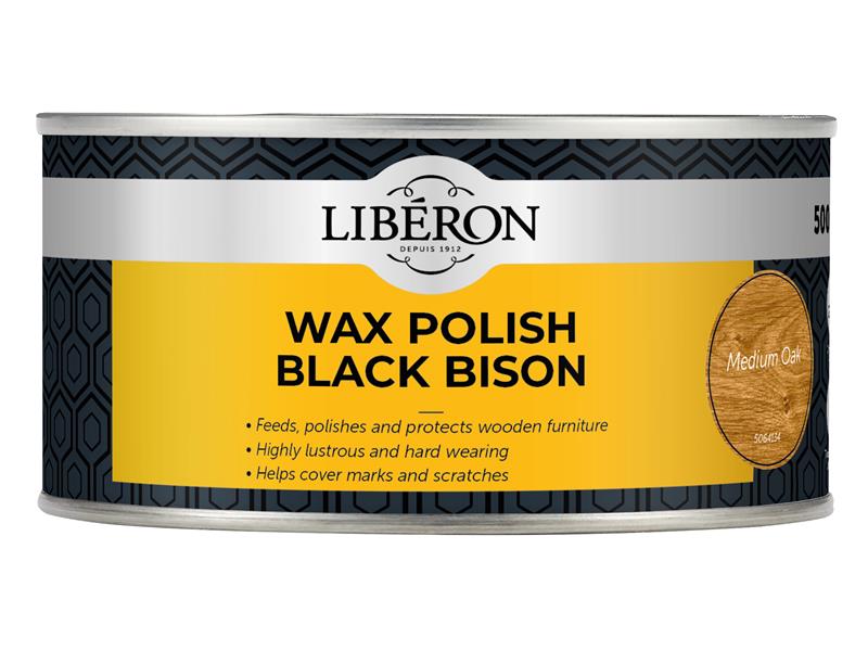 LIBBPWMO500N - Bison Paste Wax Medium Oak 500ml