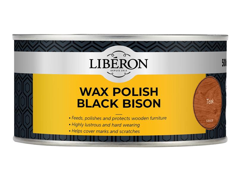 LIBBPWT500N - Black Bison Wax Paste Teak 500ml