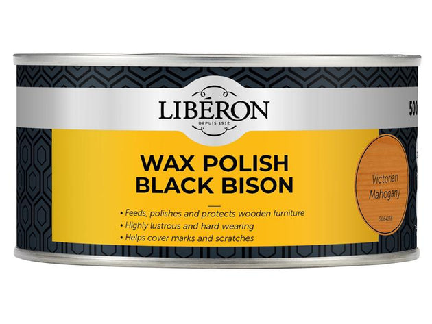 LIBBPWVM500N - Black Bison Wax Paste Victorian Mahogany 500ml
