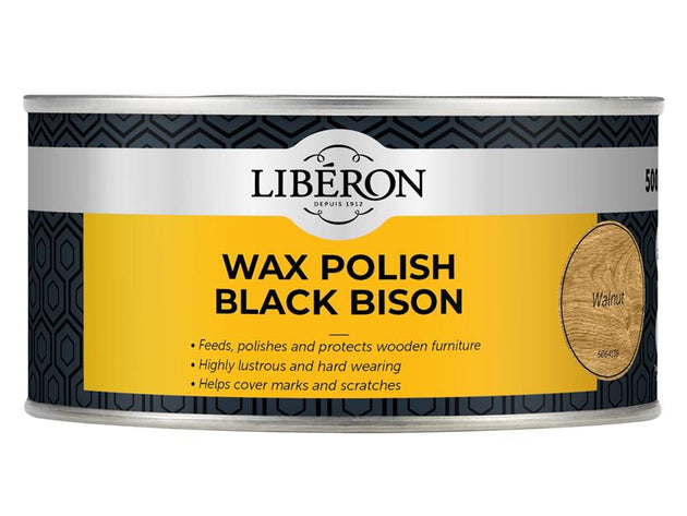 LIBBPWW500N - Black Bison Wax Paste Walnut 500ml