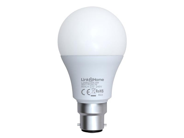 LTHB229W - Wi-Fi LED BC (B22) Opal GLS Dimmable Bulb, White + RGB 800 lm 9W