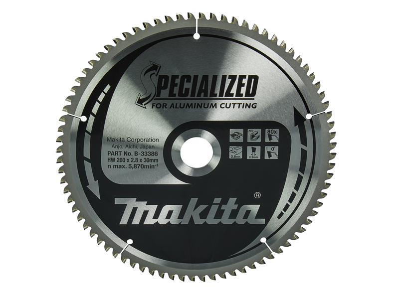 MAKB33386 - B-33386 Specialized Aluminium Saw Blade 260 x 30mm x 80T