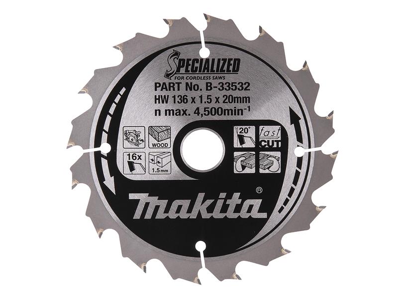 MAKB33532 - B-33532 Specialized for Cordless Saws Blade 136 x 20mm x 16T