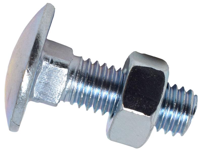 MEMCSX0825 - Cup Square Hex Bolt & Nut ZP M8 x 25mm Box 50