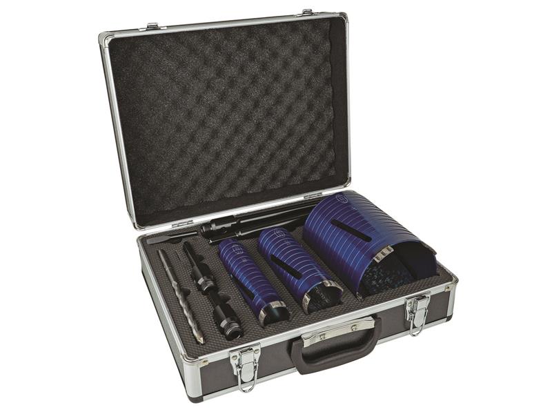 MEXA11DCDK9 - Slotted Dry Core Drill XCEL Grade Kit, 9 Piece