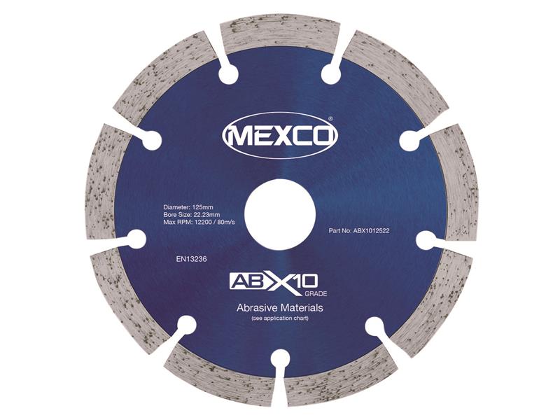 MEXABX10125 - Abrasive Materials X10 Grade Diamond Blade 125 x 22.23mm