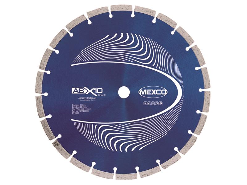 MEXABX10300 - Abrasive Materials X10 Grade Diamond Blade 300 x 20mm