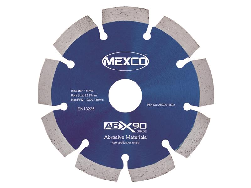MEXABX90115 - Abrasive Materials X90 Grade Diamond Blade 115 x 22mm