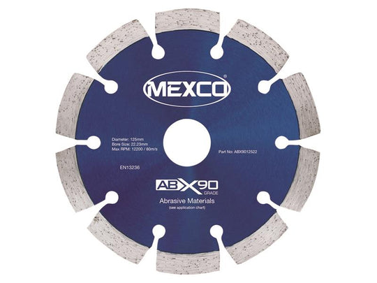 MEXABX90125 - Abrasive Materials X90 Grade Diamond Blade 125 x 22mm