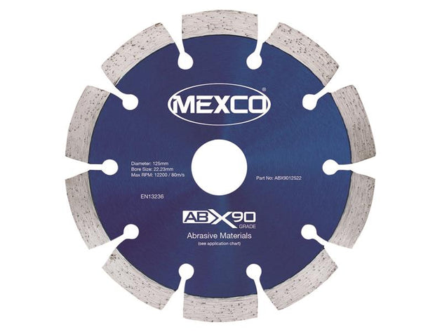 MEXABX90125 - Abrasive Materials X90 Grade Diamond Blade 125 x 22mm