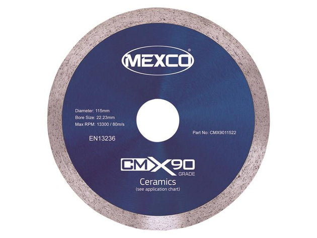 MEXCMX90115 - X90 Grade Ceramic Materials Diamond Blade 115 x 22mm