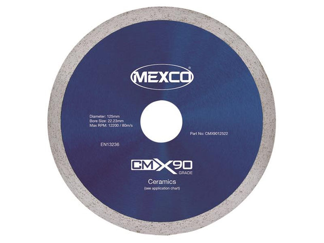 MEXCMX90125 - X90 Grade Ceramic Materials Diamond Blade 125 x 22mm