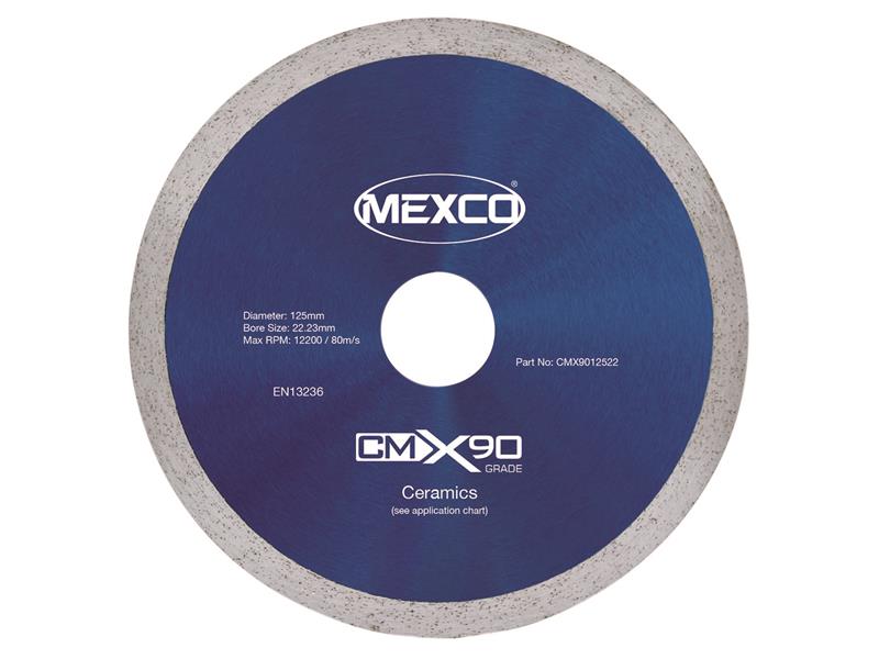 MEXCMX90125 - X90 Grade Ceramic Materials Diamond Blade 125 x 22mm