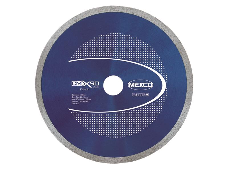 MEXCMX90180 - X90 Grade Ceramic Materials Diamond Blade 180 x 22mm