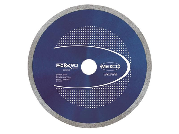 MEXCMX90180 - X90 Grade Ceramic Materials Diamond Blade 180 x 22mm