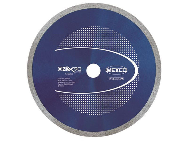 MEXCMX90200 - X90 Grade Ceramic Materials Diamond Blade 200 x 22.23mm