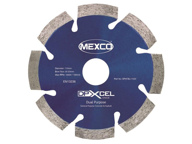 MEXDPXL11522 - XCEL Grade Dual Purpose Diamond Blade 115 x 22mm