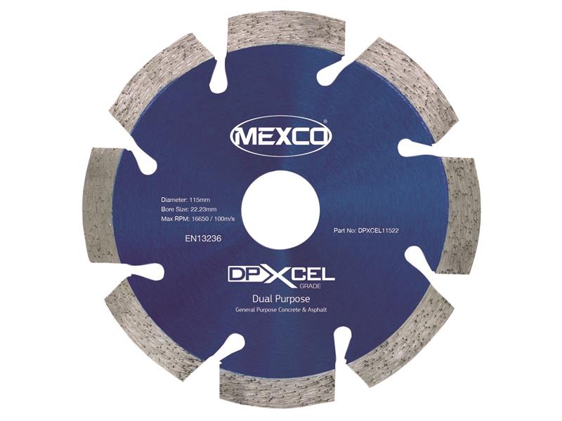 MEXDPXL11522 - XCEL Grade Dual Purpose Diamond Blade 115 x 22mm