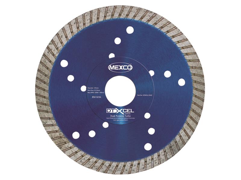 MEXDTXL12522 - XCEL Grade Dual Purpose Turbo Diamond Blade 125 x 22mm