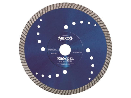 MEXDTXL18022 - XCEL Grade Dual Purpose Turbo Diamond Blade 180 x 22mm