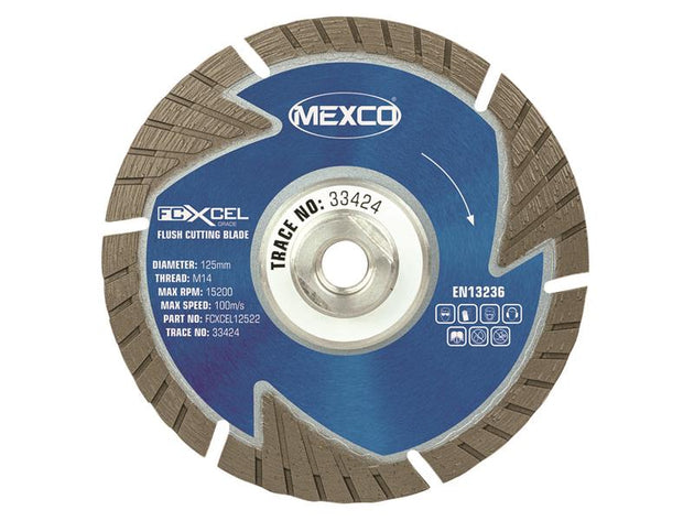 MEXFCXL125 - FCXCEL Grade Flush Cut Diamond Blade 125 x 22mm