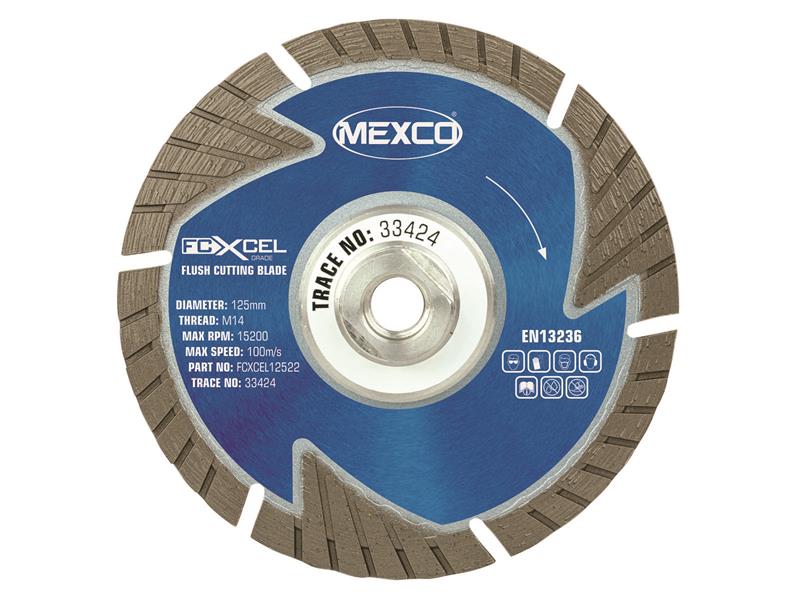 MEXFCXL125 - FCXCEL Grade Flush Cut Diamond Blade 125 x 22mm
