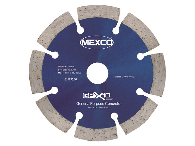 MEXGPX10105 - GPX10 Concrete Diamond Blade 105 x 16mm