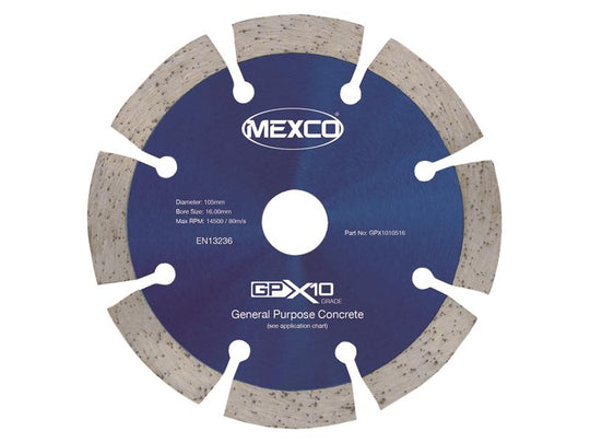 MEXGPX10105 - GPX10 Concrete Diamond Blade 105 x 16mm
