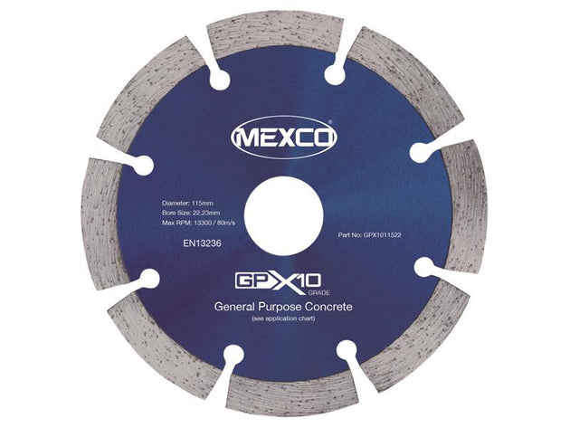 MEXGPX10115 - GPX10 Concrete Diamond Blade 115 x 22mm