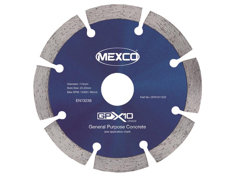 MEXGPX10115 - GPX10 Concrete Diamond Blade 115 x 22mm