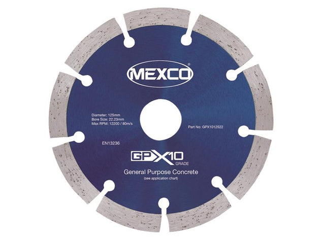 MEXGPX10125 - GPX10 Concrete Diamond Blade 125 x 22mm