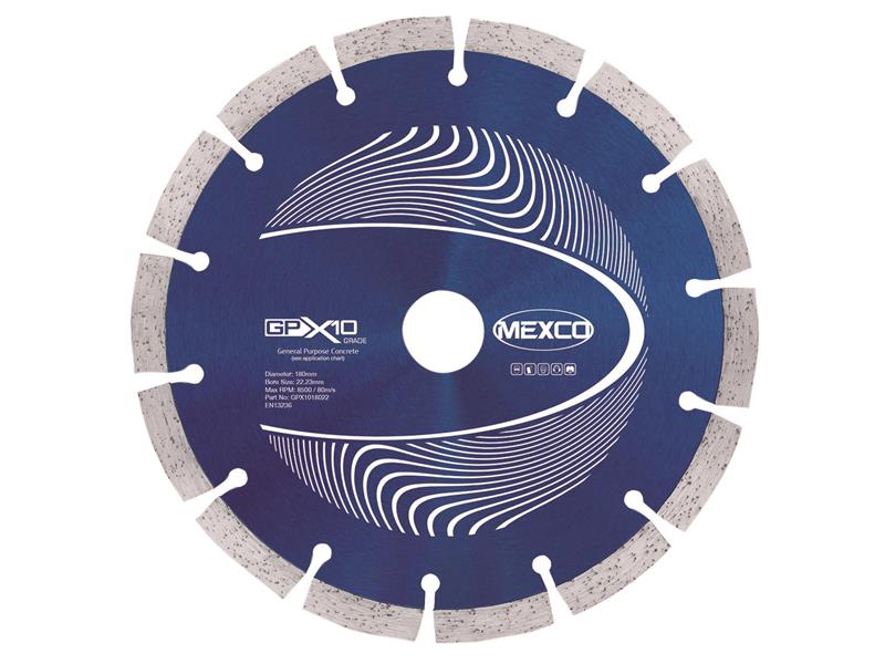 MEXGPX10180 - GPX10 Concrete Diamond Blade 180 x 22mm