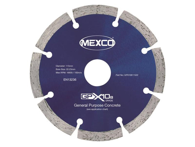 MEXGPX108115 - GPX10-8 Concrete Diamond Blade 115 x 22mm