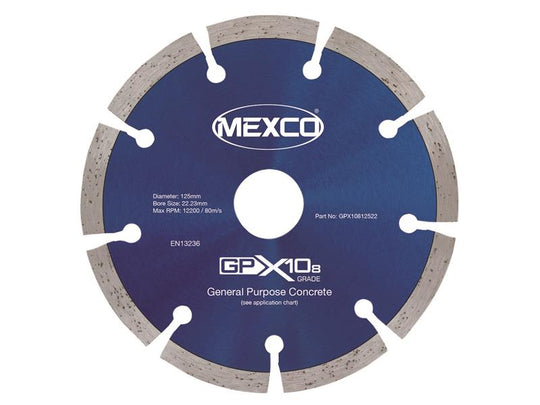 MEXGPX108125 - GPX10-8 Concrete Diamond Blade 125 x 22mm