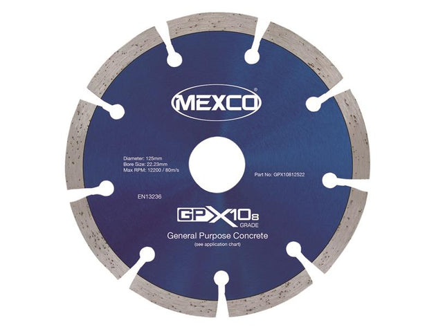 MEXGPX108125 - GPX10-8 Concrete Diamond Blade 125 x 22mm