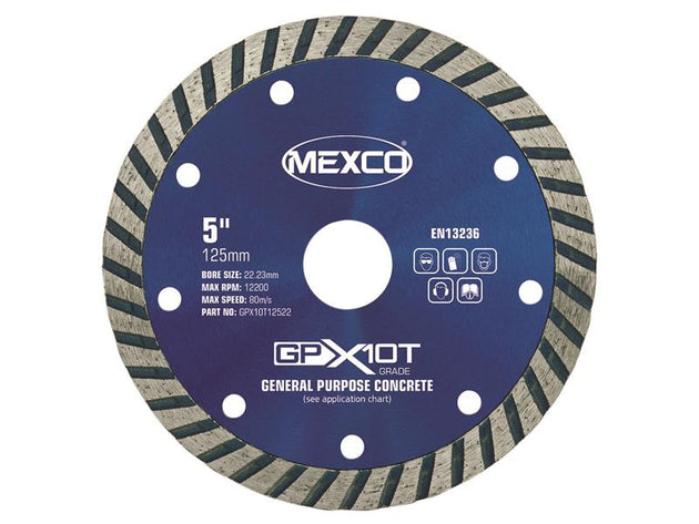 MEXGPX10T125 - GP Concrete Turbo Diamond Blade 125 x 22mm
