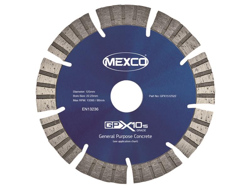 MEXGPX15125 - GPX10-15 Concrete Diamond Blade 125 x 22mm