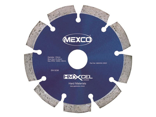 MEXHMXL125 - XCEL Grade Hard Materials Diamond Blade 125 x 22mm
