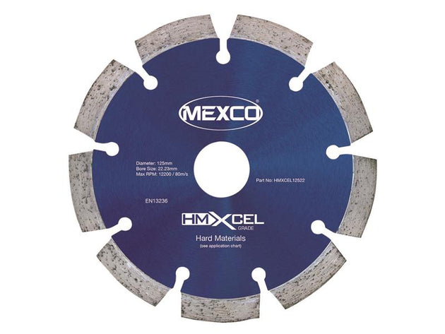 MEXHMXL125 - XCEL Grade Hard Materials Diamond Blade 125 x 22mm